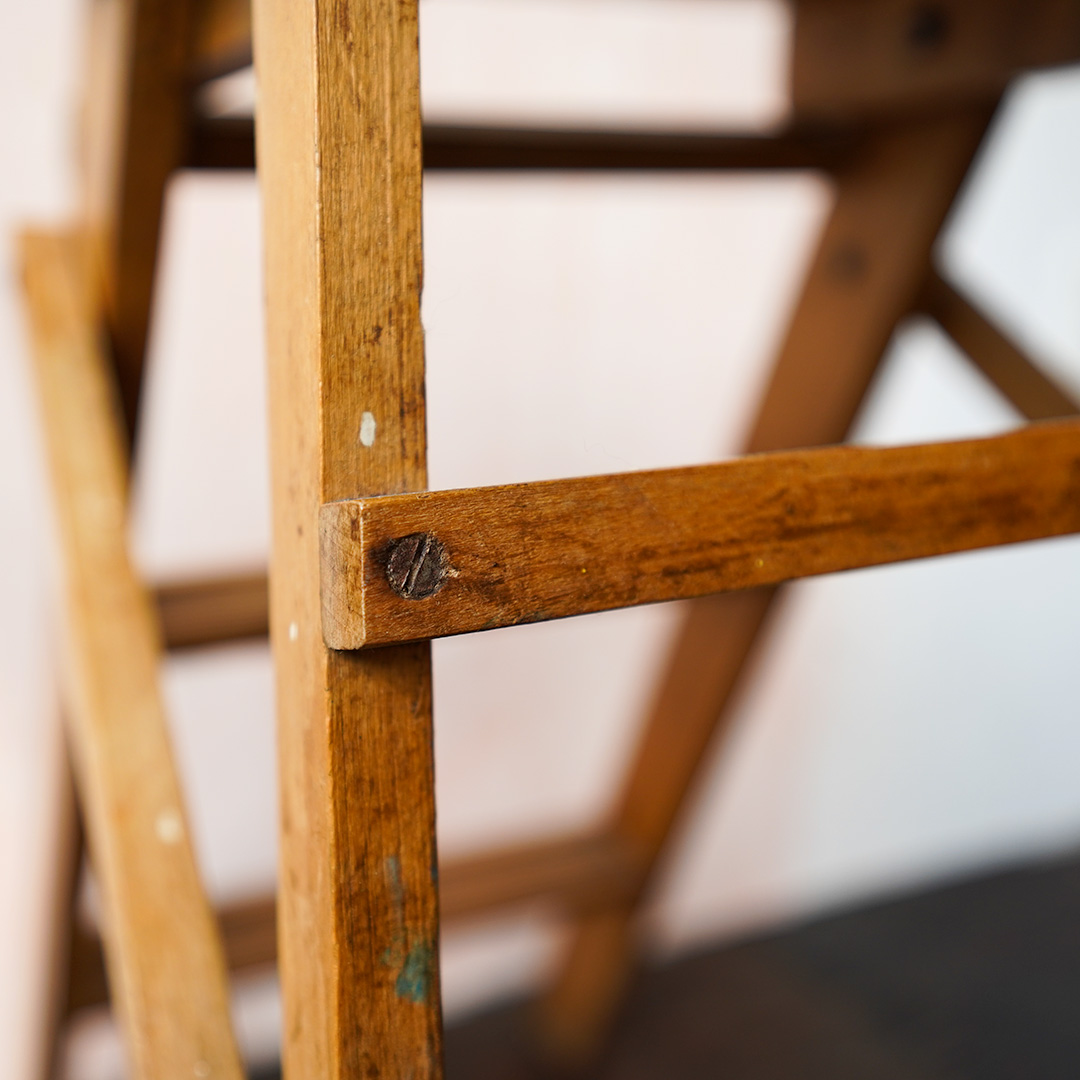 アンティーク 折畳みウッドステップラダー(脚立)（Y-881