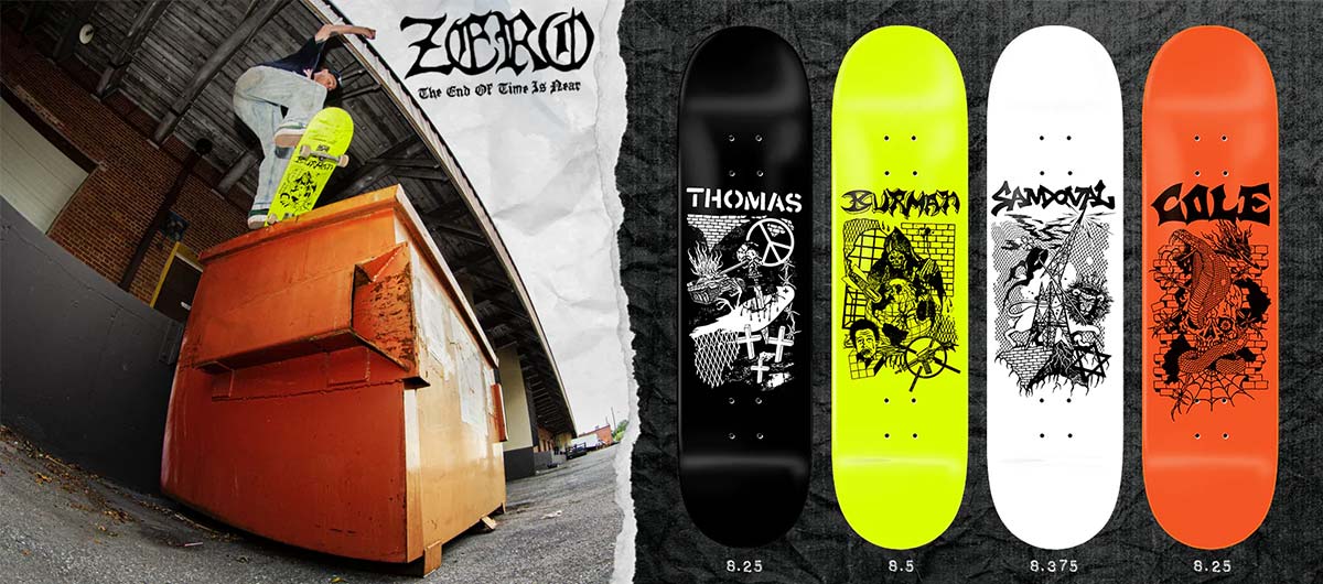 スケートブランドZEROデッキ新商品が登場！人気のチームモデルも新