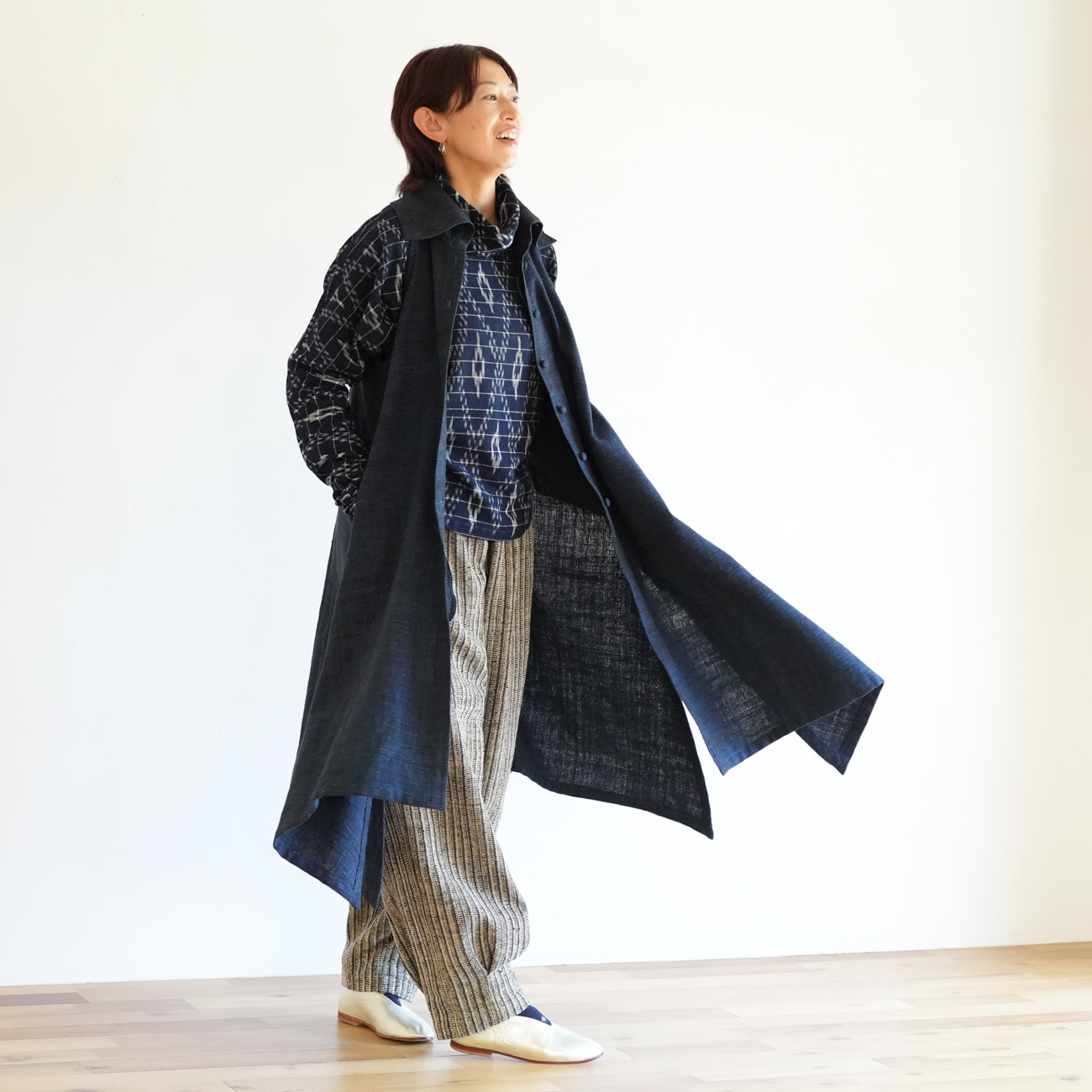 ウサトの服 ハンドメイド ネイビージャケット ウサトの服 ハンドメイド