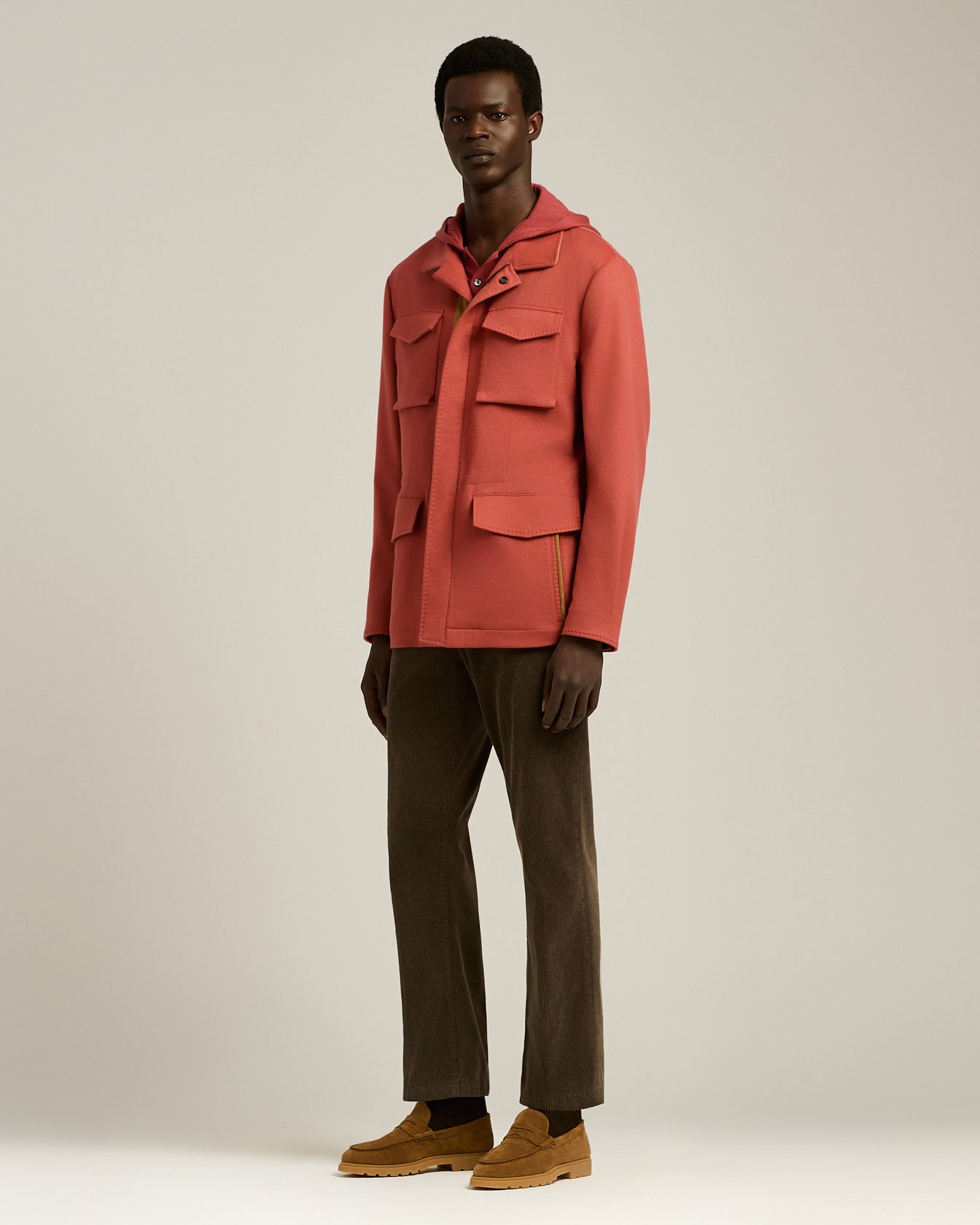 Men's lobster Utility Jacket in pure Beaver Cashmere | Kiton