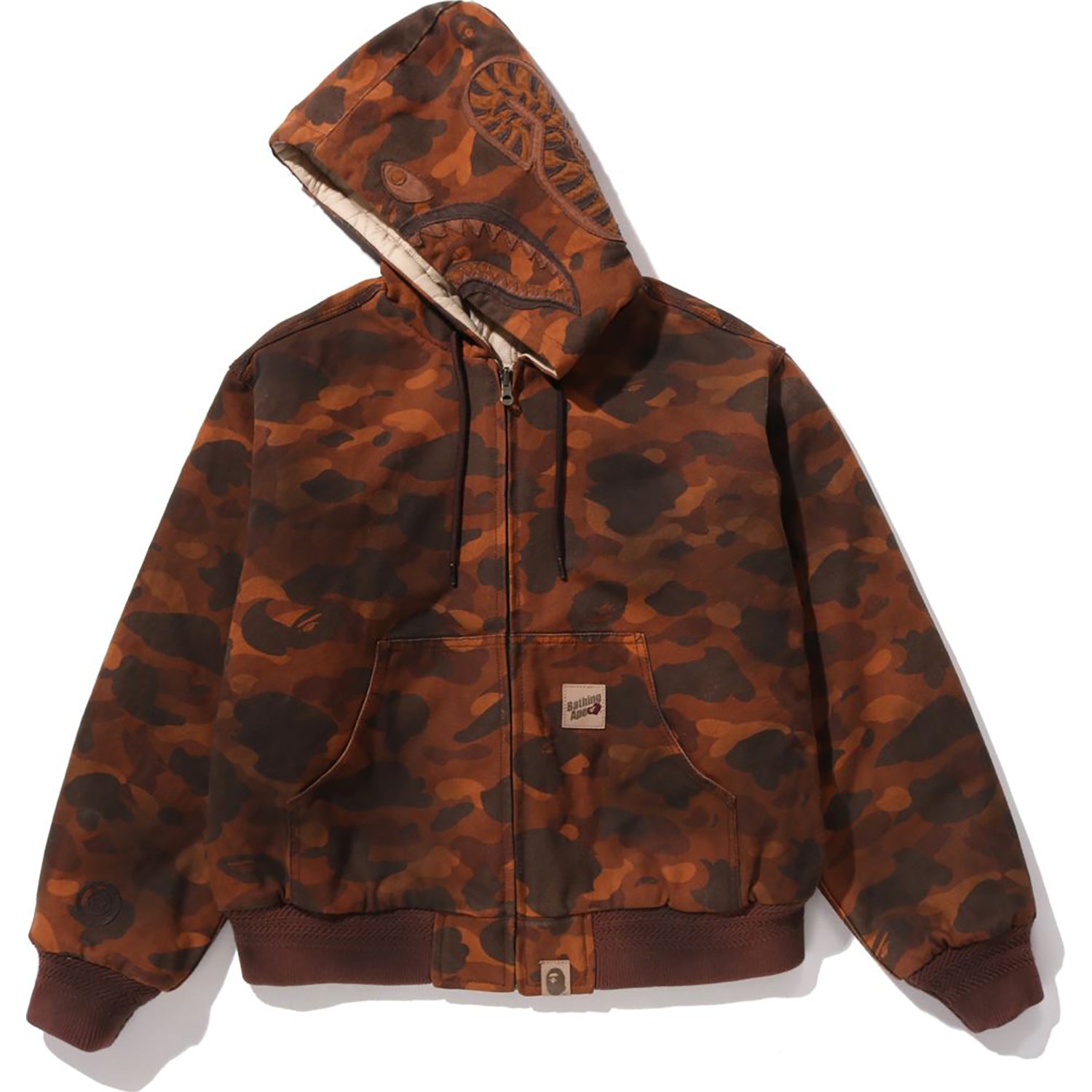 SOLID 1ST CAMO REVERSIBLE SHARK ZIP HEAVY JACKET MENS – us.bape.com
