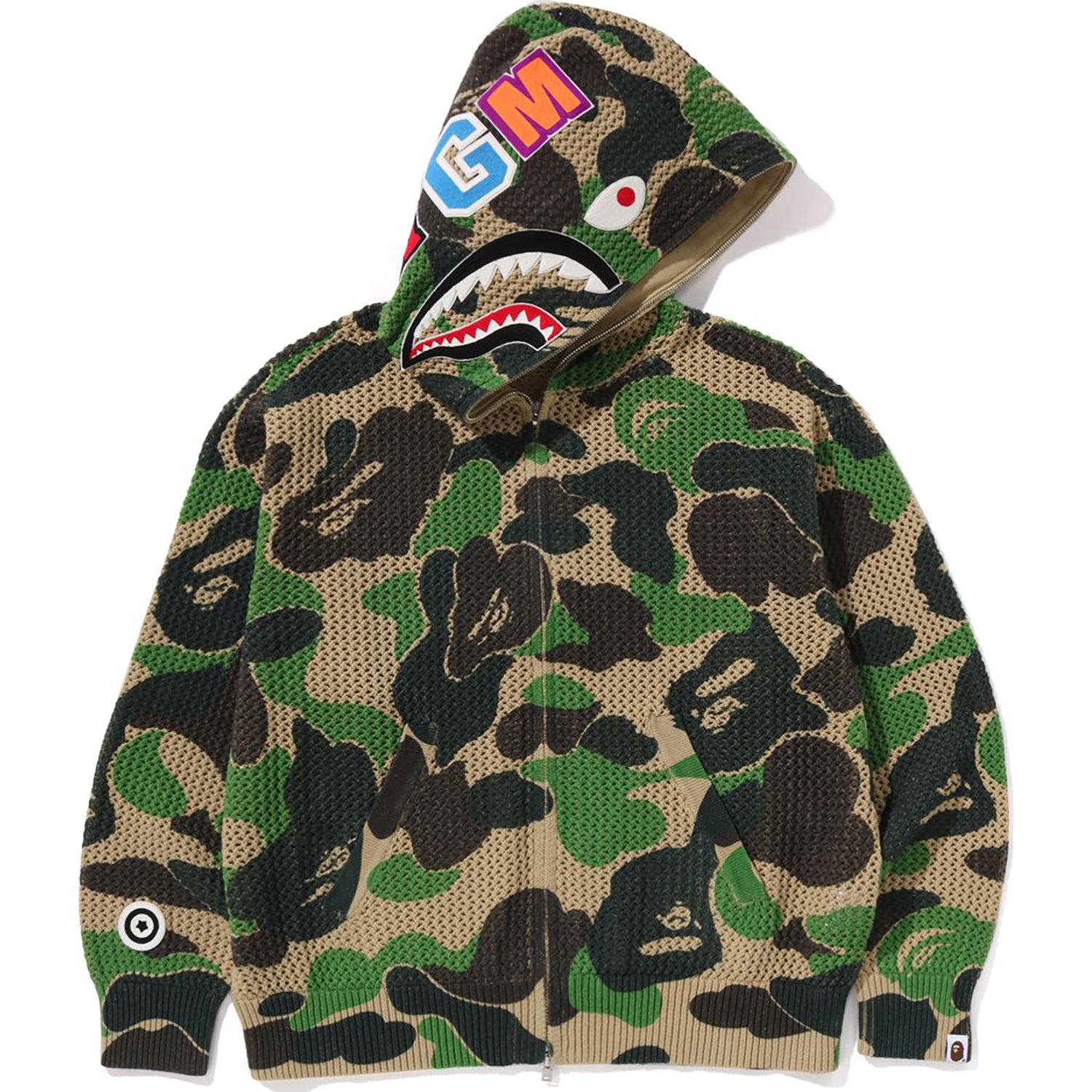 ABC CAMO CROCHET RELAXED FIT SHARK FULL ZIP HOODIE MENS – us.bape.com