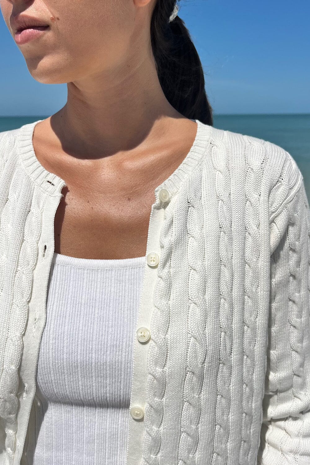 Brady Melville USA-Amalie Cotton Cable Knit Cardigan – Brandy Melville