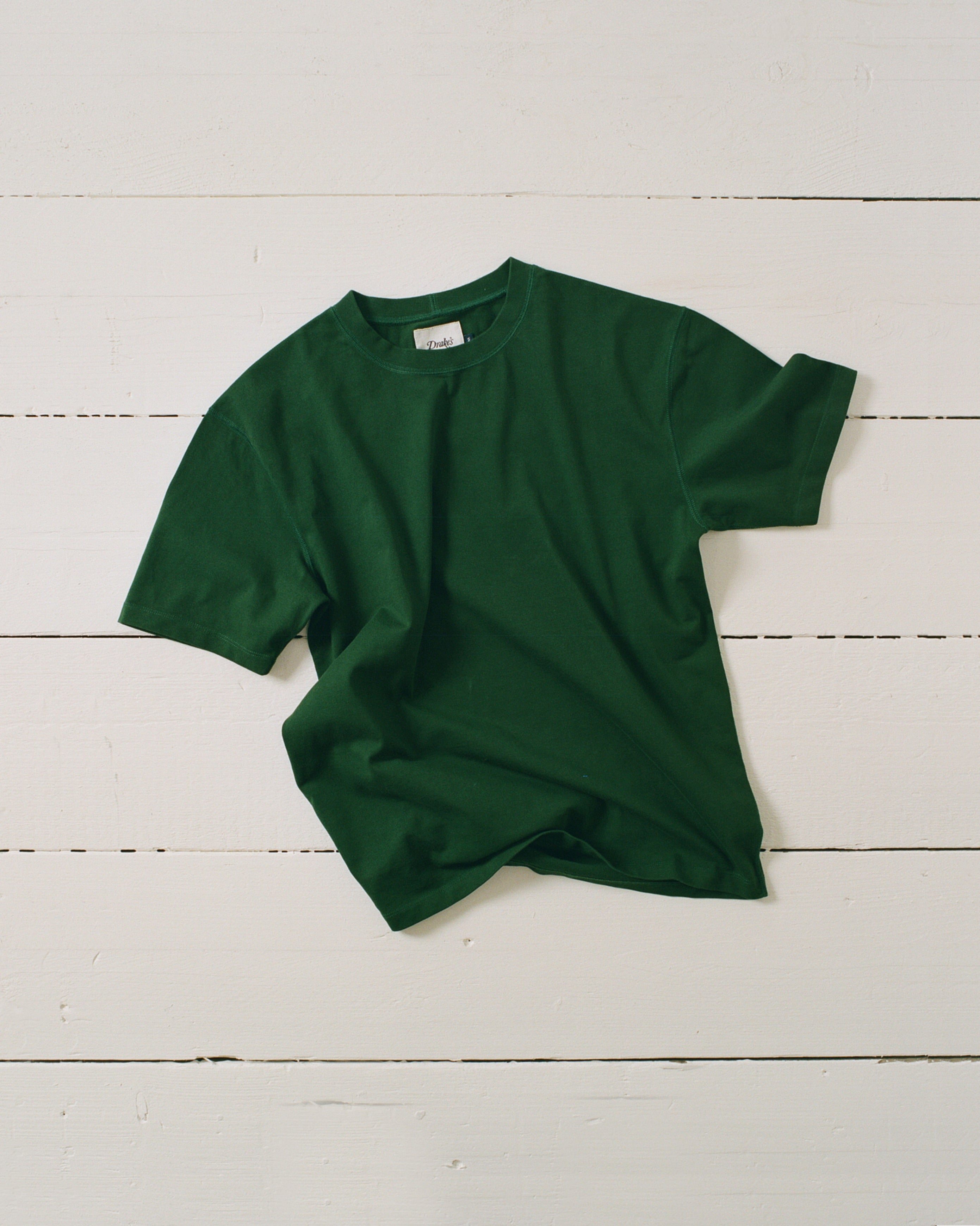 Forest Green Cotton Crew Neck Hiking T-Shirt – Drakes US
