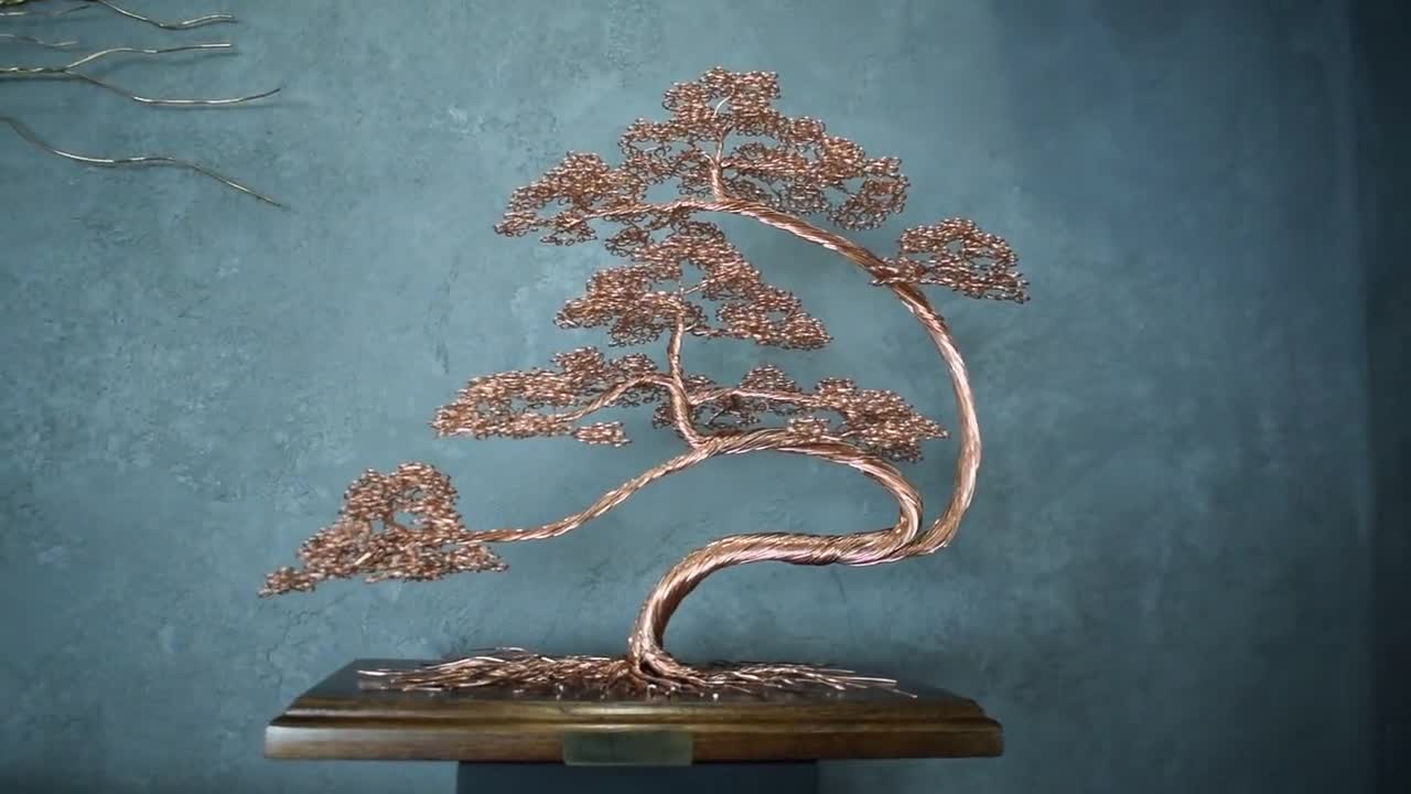 大きなワイヤー盆栽：彫刻された生命の樹、日本の禅の装飾 - Etsy 日本