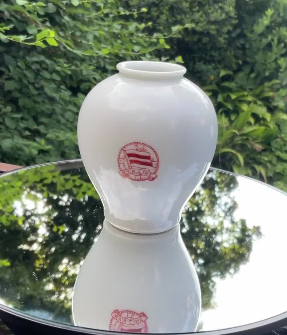 Fukagawa NYK Line Miniature Vase, Mt Fuji, Steamship Souvenir