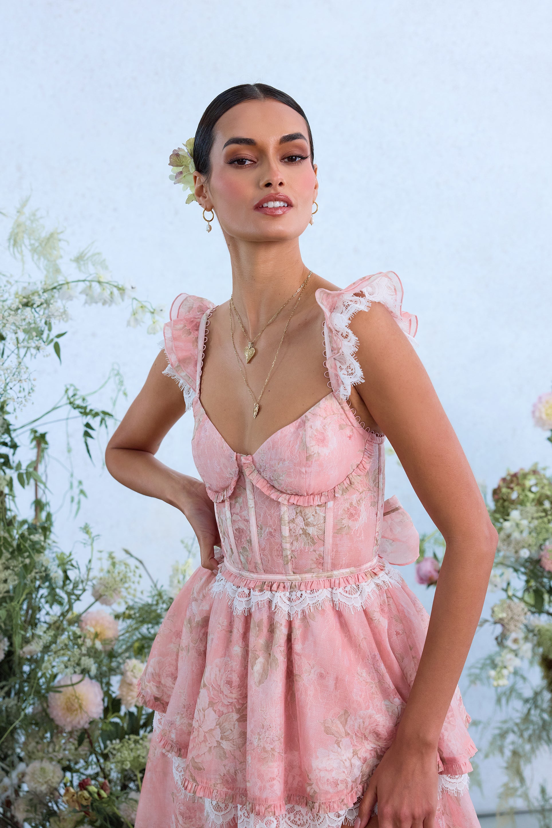 The Jolie Dress in Light Pink Tapestry Rose – V. Chapman