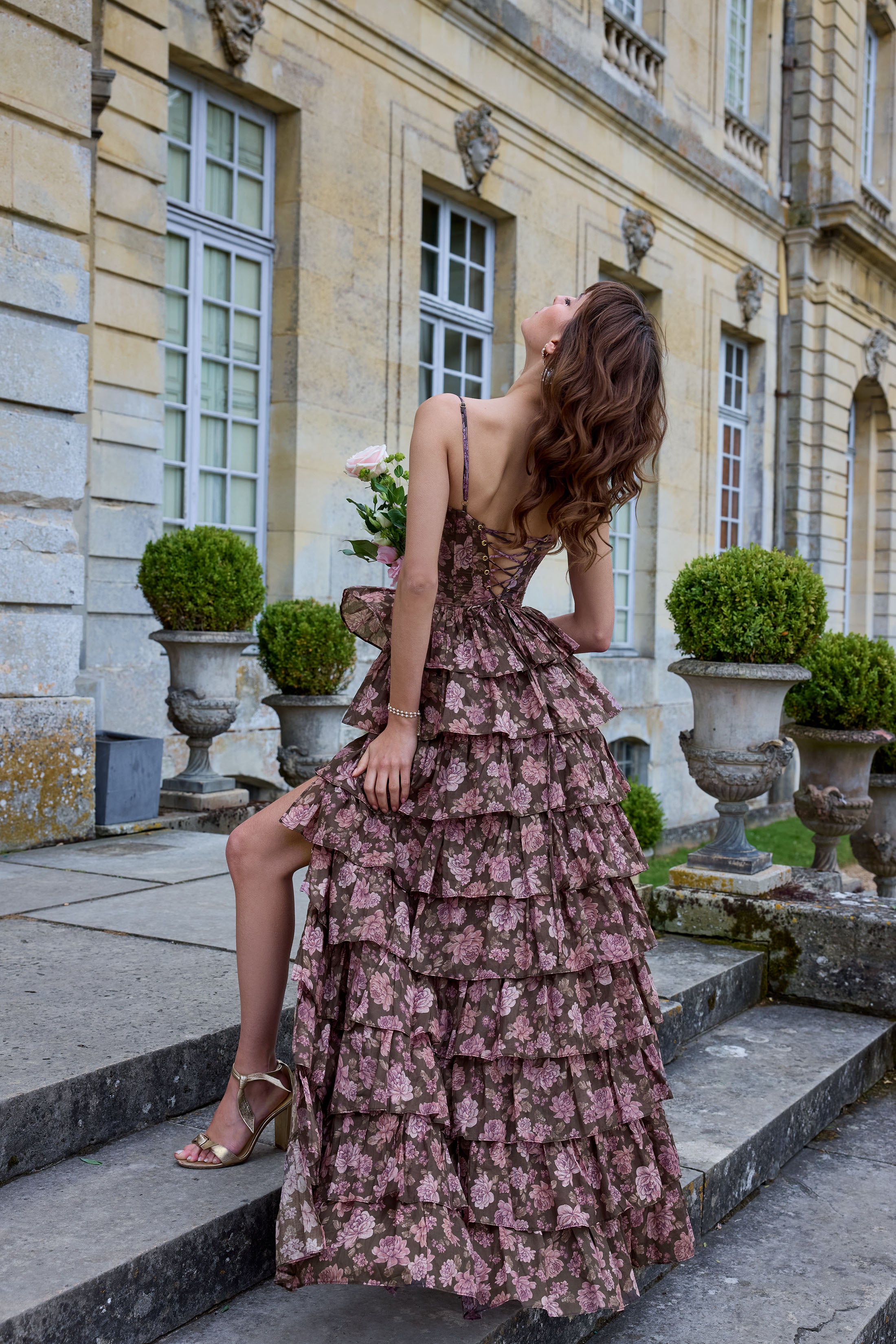 The Josephine Dress in Chocolate Peony Print – V. Chapman