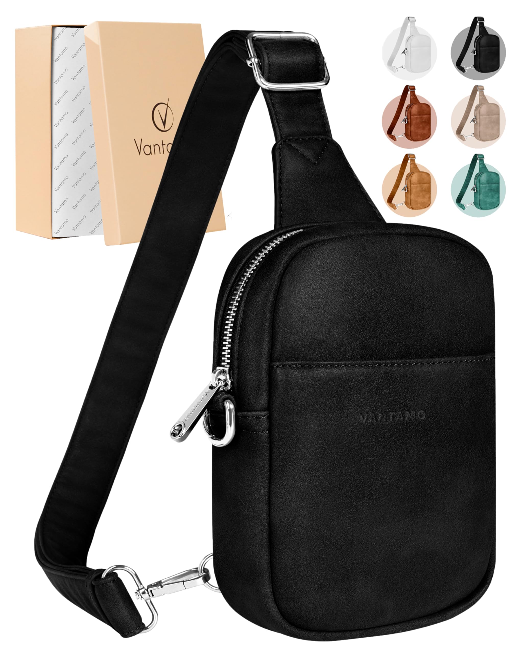Vantamo Crossbody Bags for Women: RFID Blocking Vegan Leather Sling Ba