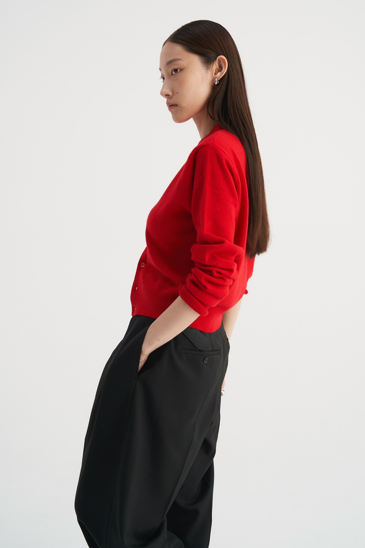 Double collar wool knit cardigan – Venica