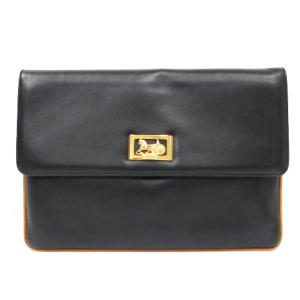 セカンドバッグ クラッチバッグ マカダム柄 PVCレザー 鞄 茶 ブラウン