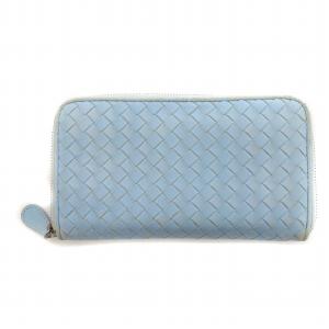 イントレチャート ラウンドファスナー 長財布 ウォレット レザー 青