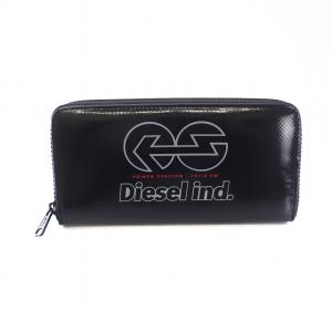 長財布 ラウンドファスナー ロゴ エンボス 多収納 レザー 青 ブルー