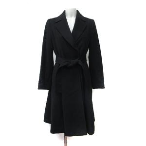 美品 】アナイ カシミヤ ダブルチェスター ロングコート ベルト付きS 黒