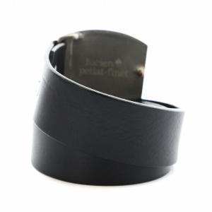 レザーベルト マリファナバックル リーフ 葉っぱ ロゴ 36/90cm 黒