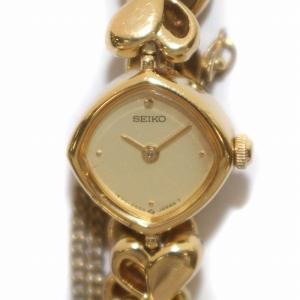 腕時計 ブレスレットウォッチ クォーツ ハート柄 2針 ゴールド色 1E20