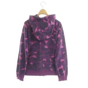スウェットパーカー ジップアップ サルカモ 総柄 TALL 紫 パープル