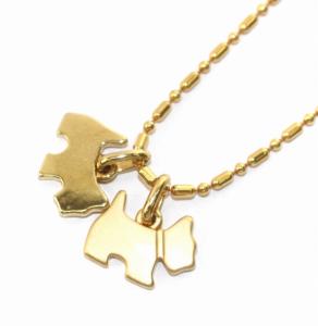 ネックレス ペンダント 犬モチーフ ドッグ ラインストーン ゴールド