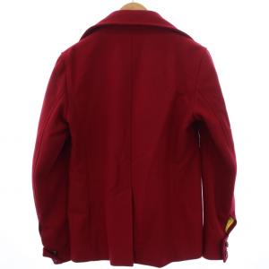 Pコート ピーコート ショート 裏地チェック ウール ナイロン 46 S 赤