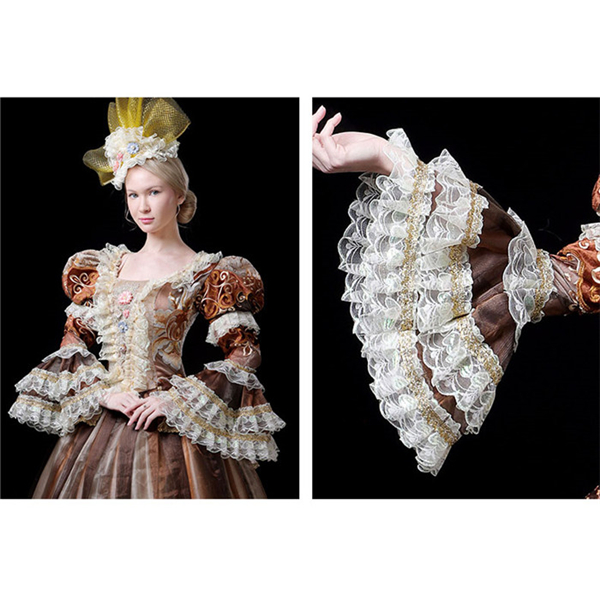 ロングドレス ヨーロッパ貴族の衣装 女性用 中世貴族風 フランス式