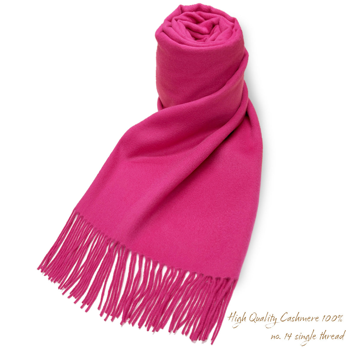 Cashmere100％ High Quality プレーン大判ストール Pink 無地 ピンク