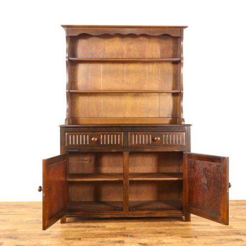 イギリスアンティーク カップボード 食器棚 ビーチ材 v_58337