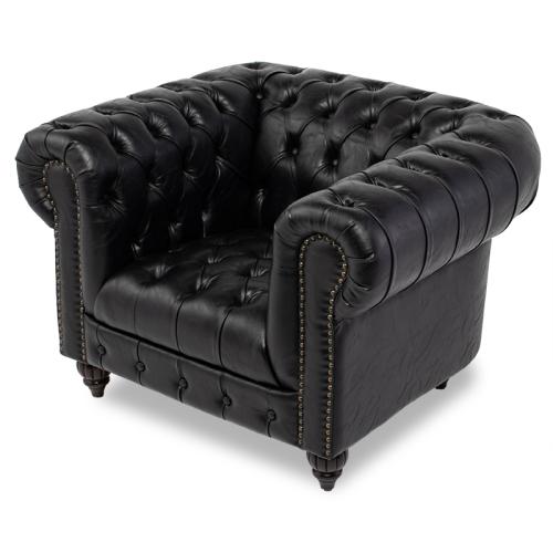 クラブマン 1人掛けソファ 1人用 オールドブラック 合皮 VXB1P87