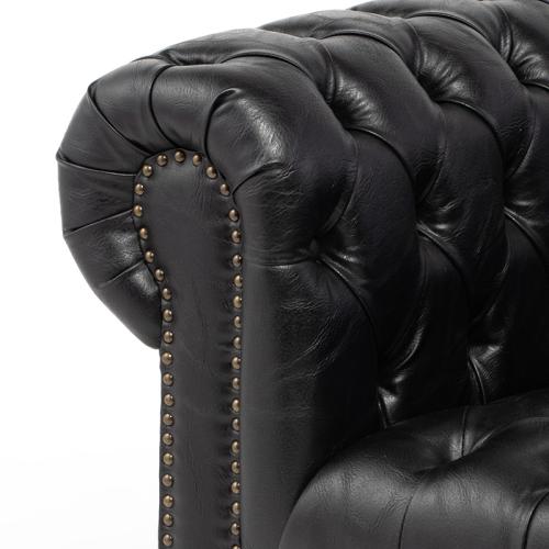 クラブマン 1人掛けソファ 1人用 オールドブラック 合皮 VXB1P87