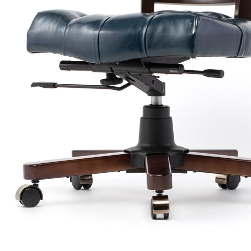 ヴィンセント オフィスチェア 回転いす アームレス ブルー 合皮 9001-M