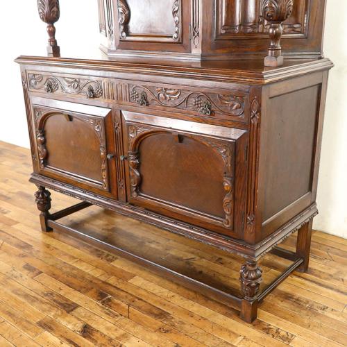 イギリスアンティーク コートカップボード 収納棚 オーク材 v_57783