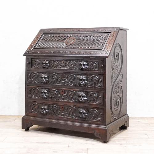 イギリスアンティーク ライティングビューロー オーク材 v_55718