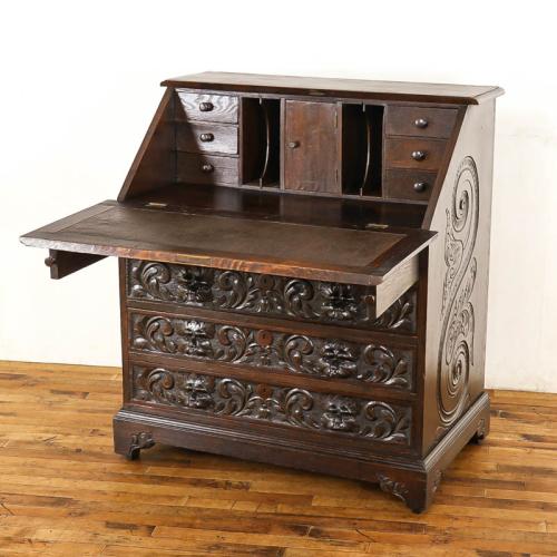 イギリスアンティーク ライティングビューロー オーク材 v_55718