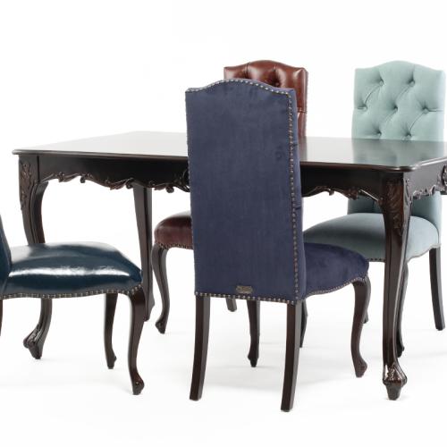 ロココ調 ダイニングテーブル 150x90cm 4人用 ブラウン 木製 VTA4235