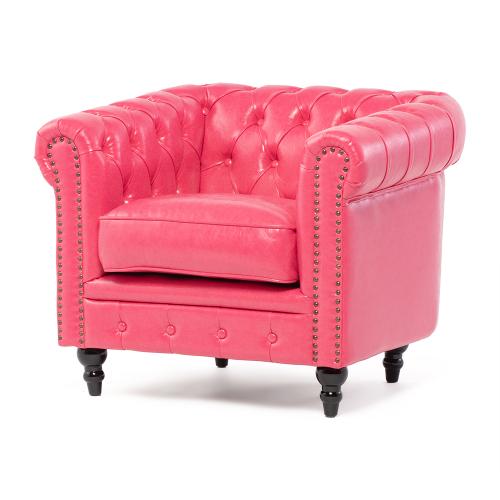 ヴィンセント VCシリーズ 1人掛けソファ ローズピンク 合皮 VC1P96K