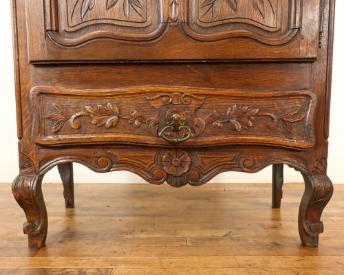 フレンチアンティーク キャビネット 猫脚 収納棚 オーク材 v_64915