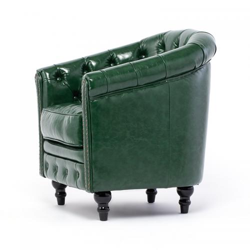 ヴィンセント 1人掛けソファ 一人用 グリーン 合皮 VL1P91K