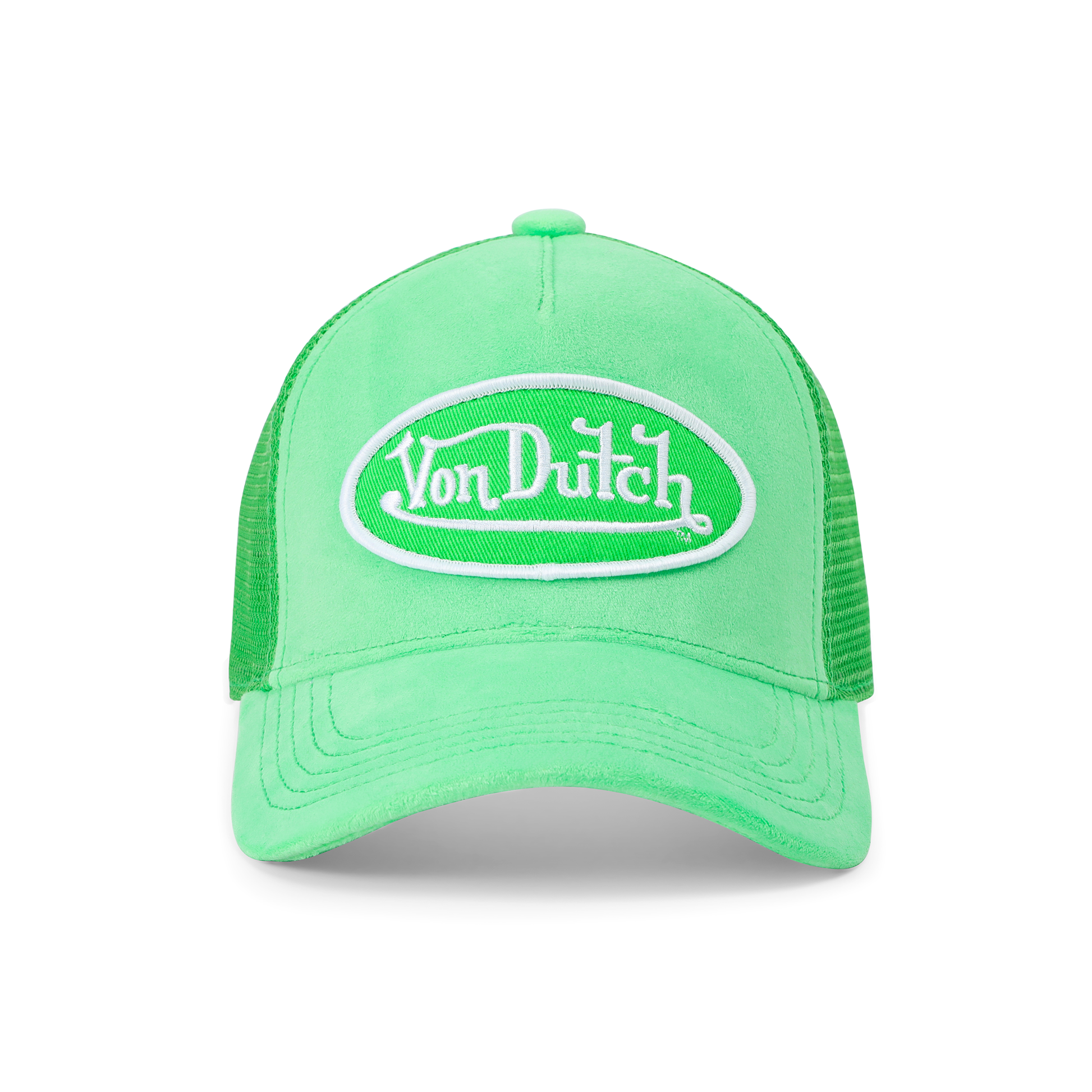 Kids Velvet Trucker Hat - Lime Green | Von Dutch