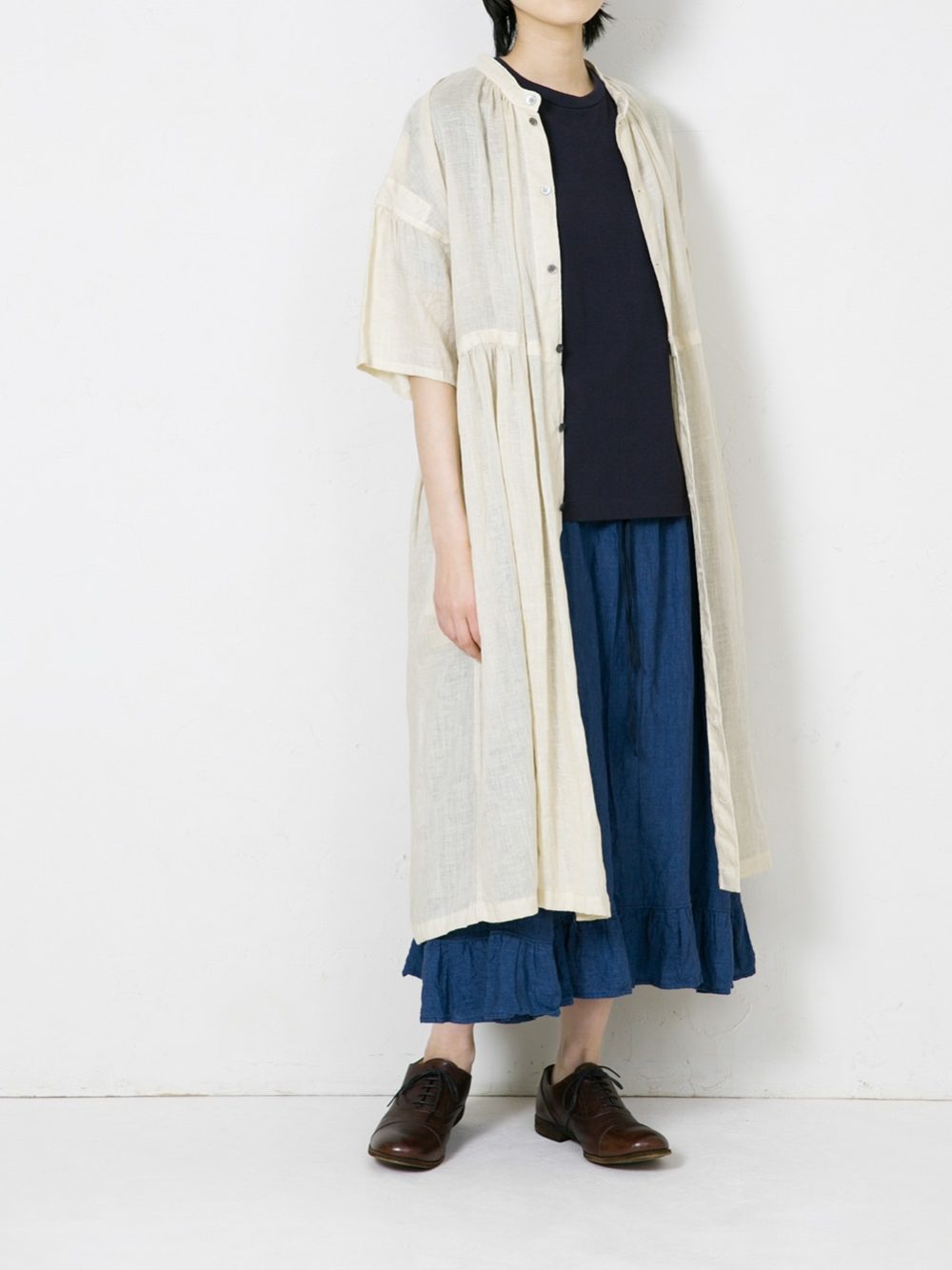 80/1 Light Linen ギャザーワンピース | ITEM | Vlas blomme