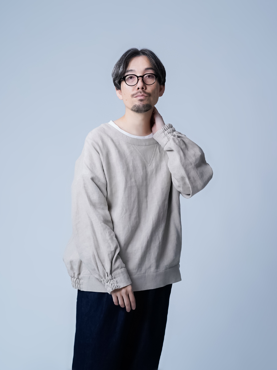 リネンスウェット】サイズ感が大事しっかり者のスウェット ／ 亜麻