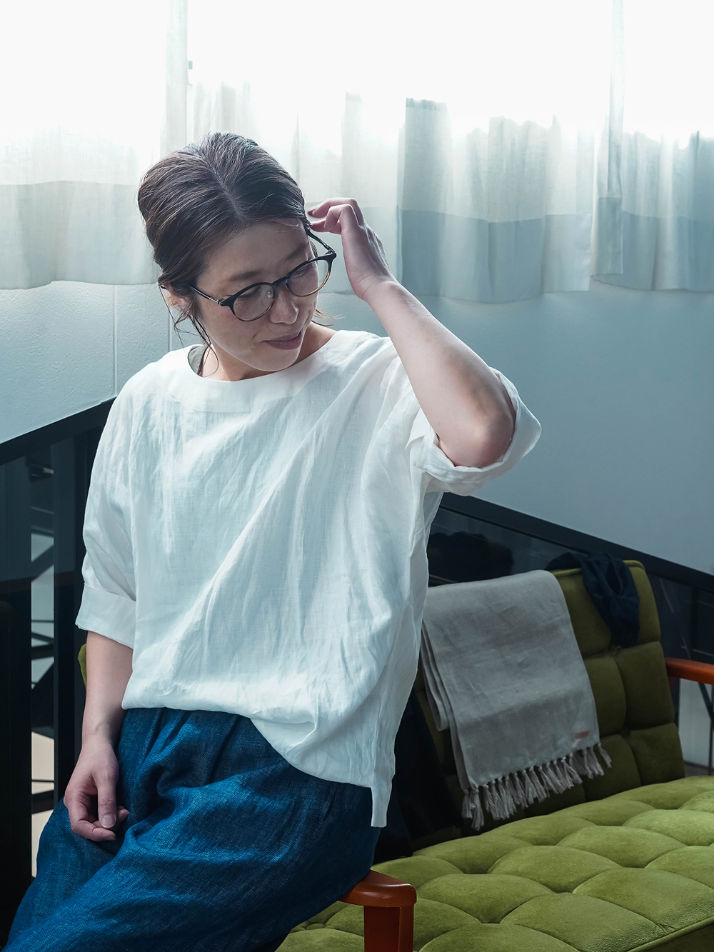 入門編】これ待ってました! 素肌に即戦力 リネントップス/ 白色 t041m-wht1