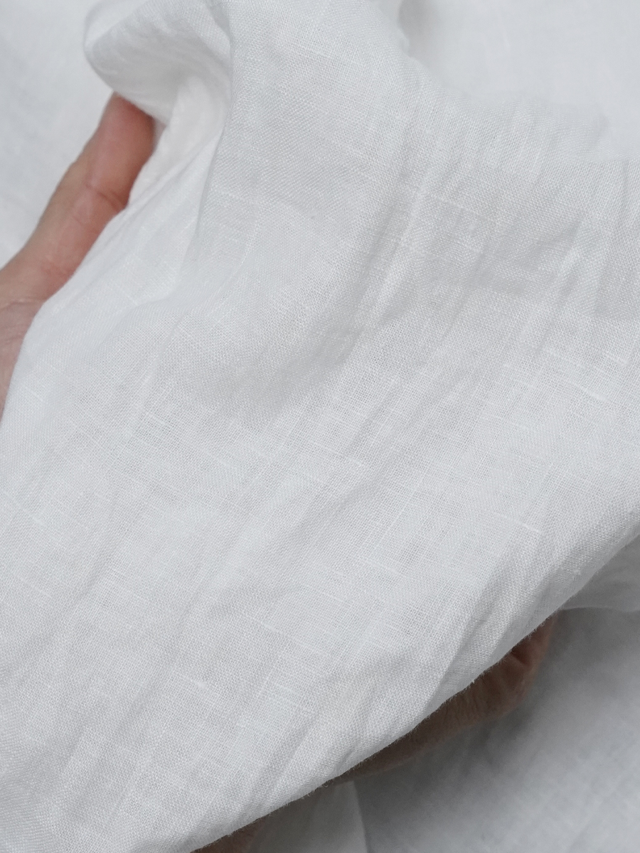 リネントップス】ドロップショルダー 背中ギャザー リネンブラウス