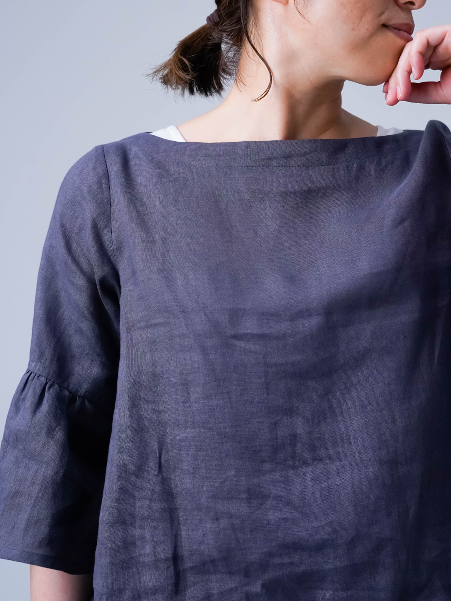 リネントップス】大人専用！ 可愛くなりすぎない フリル袖トップス