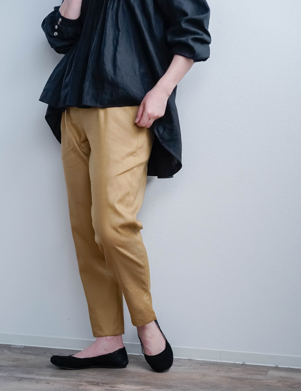 リネンパンツ】麗しのサブリナパンツ 伸縮リネンソロテックス