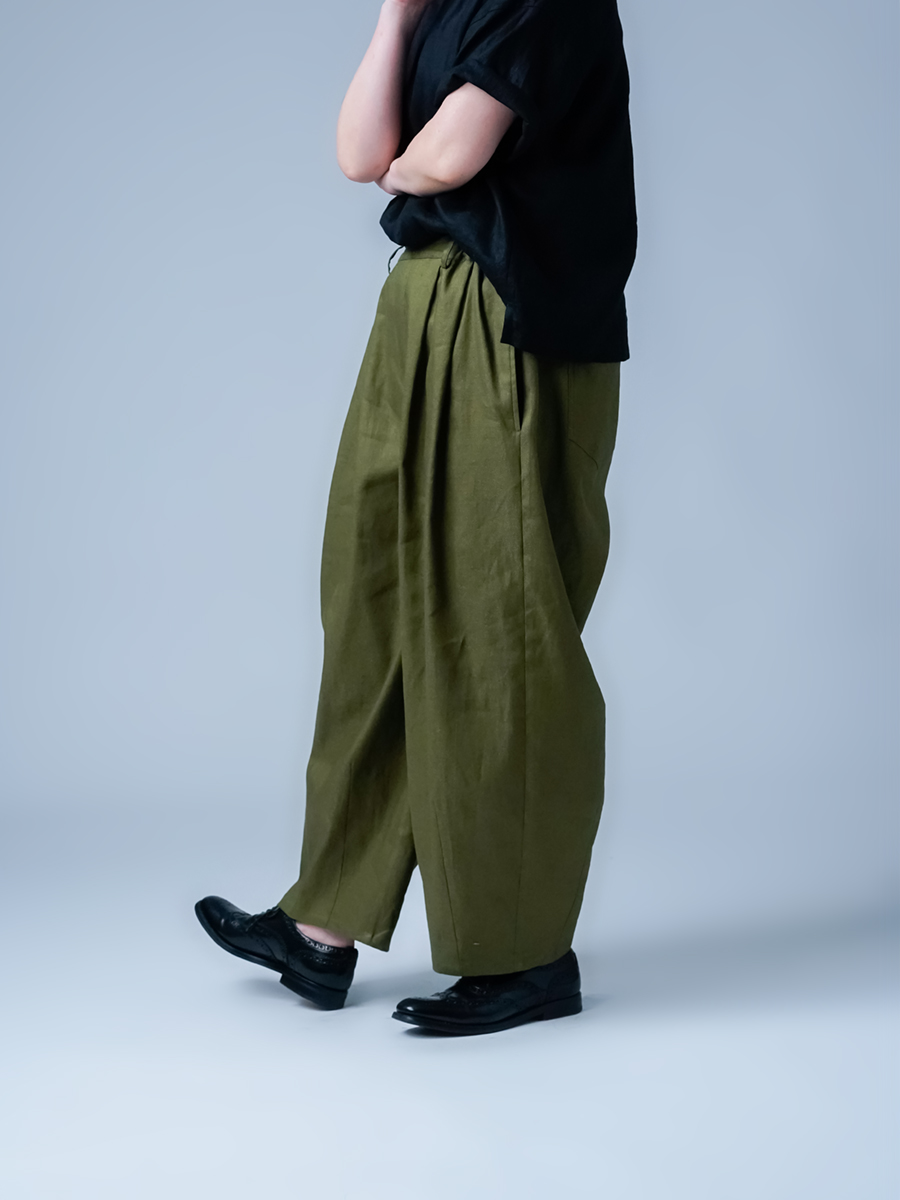 リネンソロテックス】立体を操る 魅惑のリネンサーカスパンツ