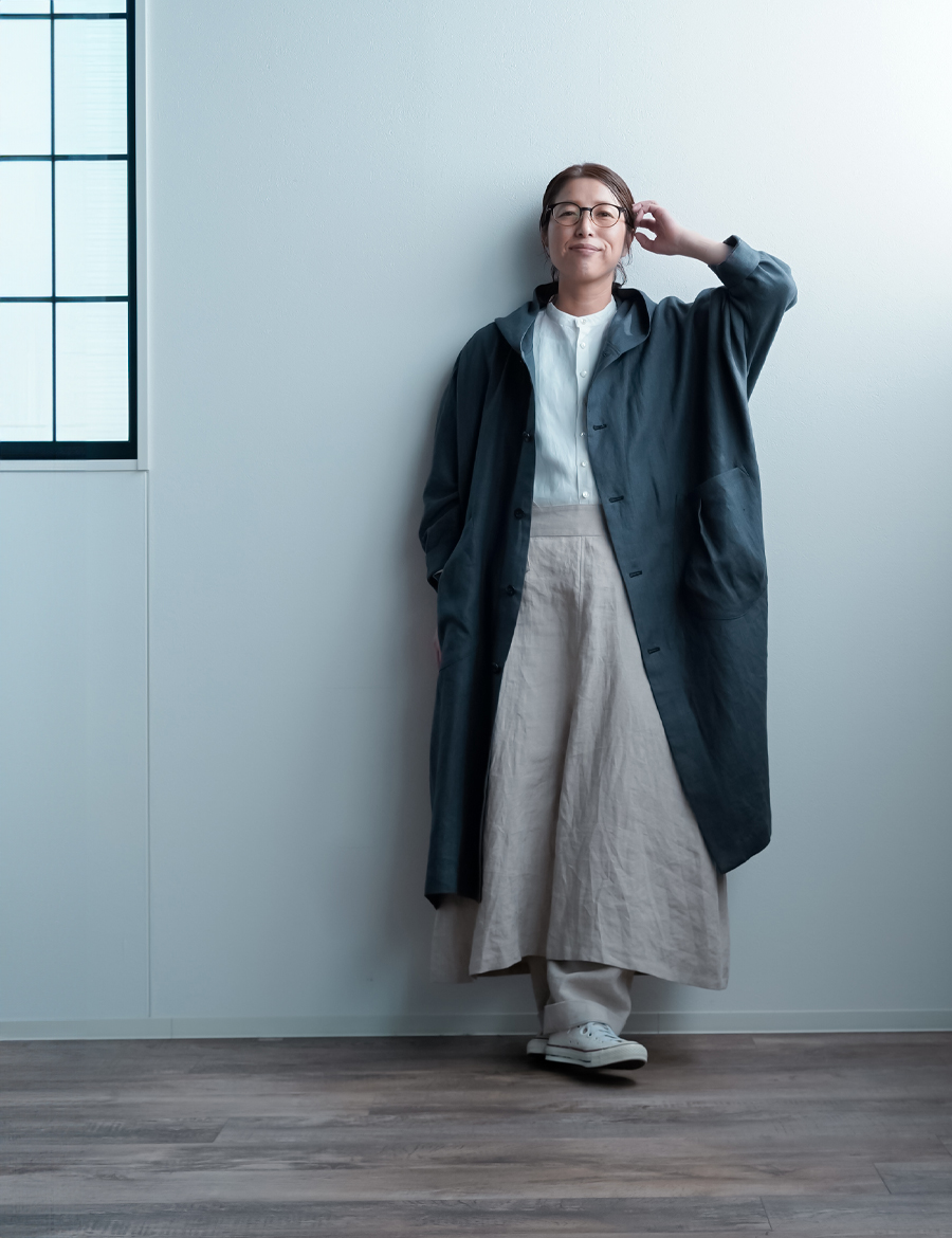 リネンコート】ゆるくてかっこいい！ パーカーコート / レイク・ネス