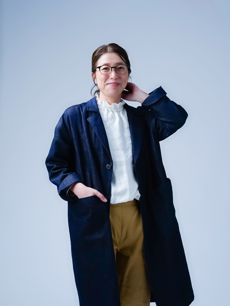リネンデニムコート】創造力を刺激する デニム アトリエコート