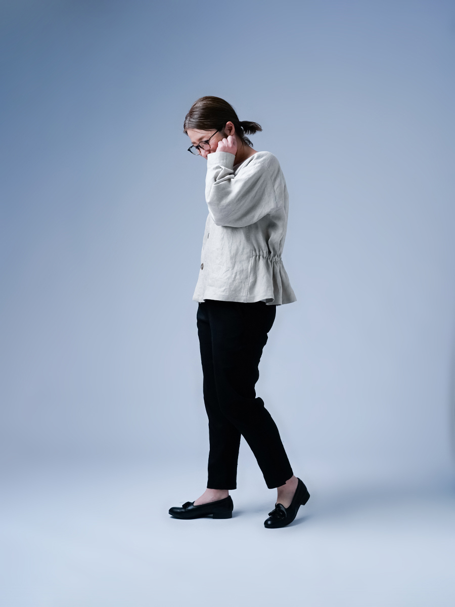 リネンジャケット】美しさ極まる 艶バスク・ジャケット ／ 亜麻