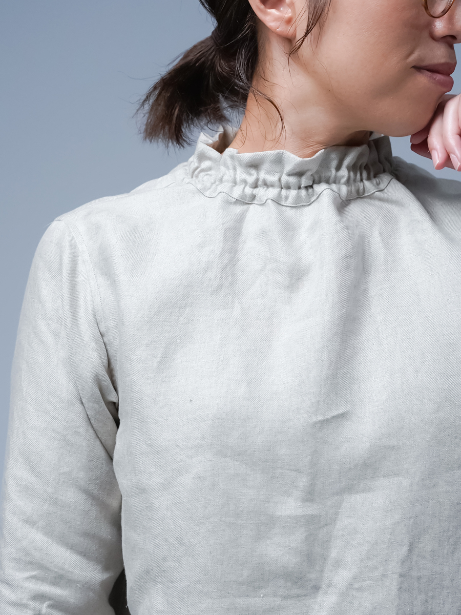リネントップス】プレミアムリネン タートル トップス 薄地