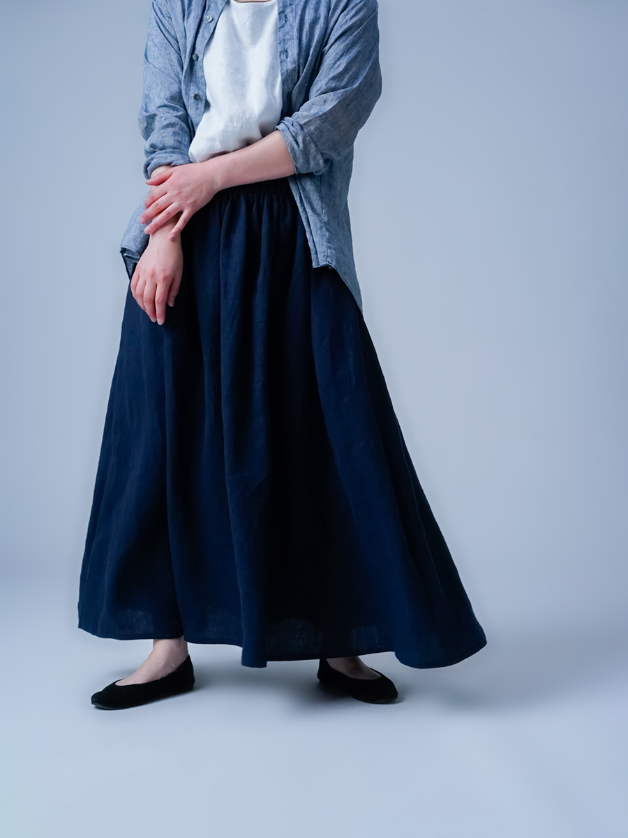 リネンスカート】ニュアンスのあるシワ感が魅力 大人のための リネン