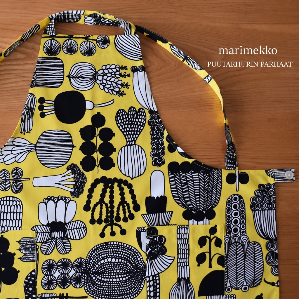 marimekko 】エプロンをエプロンにリメイク【PUUTARHURIN PARHAAT